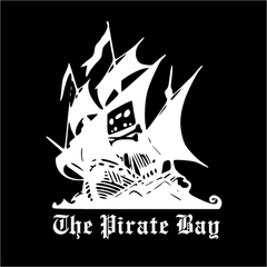 The Pirate Bay T-Shirt White on Black, 100% Cotton Screenprint