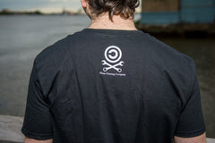 Person wearing the Bitcoin logo t-shirt