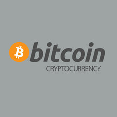 bitcoin cryptocurrency t-shirt orange and grey 100% cotton silkscreen