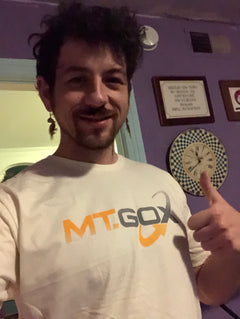 Person wearing the Mt. Gox t-shirt