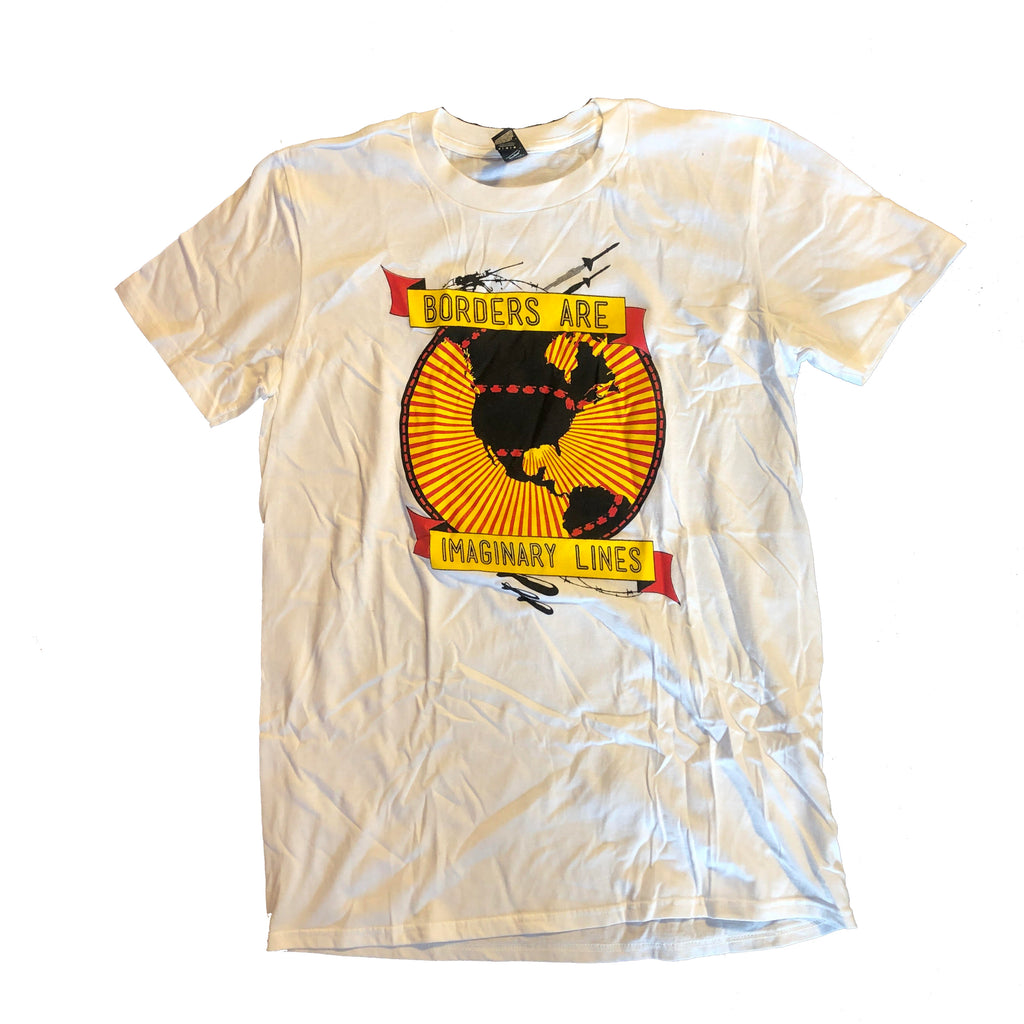 Borders Are Imaginary Lines t-shirt, front